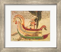 Framed Viking Dragon Ship