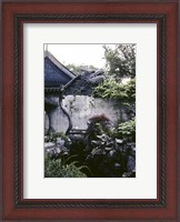 Framed Garden with Dragon on Temple Wall Shanghai, China