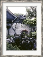 Framed Garden with Dragon on Temple Wall Shanghai, China