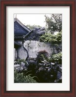 Framed Garden with Dragon on Temple Wall Shanghai, China