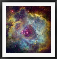 Framed Rosette nebula (NGC 2244) in Monoceros