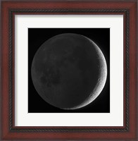 Framed Moon with earthshine