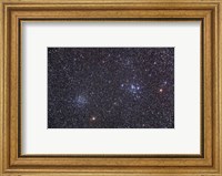 Framed Open clusters Messier 47 and Messier 47 in the constellation Puppis