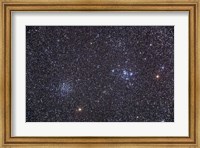 Framed Open clusters Messier 47 and Messier 47 in the constellation Puppis