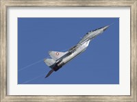 Framed Bulgarian Air Force MiG-29 aircraft taking off over Bulgaria