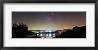 Framed Lunar eclipse and Milky Way above Taleqan Lake, Iran
