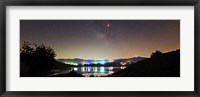 Framed Lunar eclipse and Milky Way above Taleqan Lake, Iran
