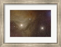 Framed Messier 4 and NGC 6144 globular clusters with Antares, a red supergiant star