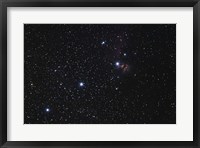 Framed Orion's Belt, Horsehead Nebula and Flame Nebula