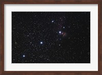 Framed Orion's Belt, Horsehead Nebula and Flame Nebula