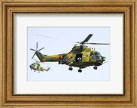 Framed Romanian Air Force IAR-330L SOCAT helicopters