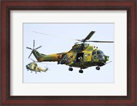 Framed Romanian Air Force IAR-330L SOCAT helicopters