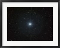 Framed bright white star Castor in the constellation Gemini