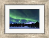 Framed Aurora Borealis over Nova Mountain Wilderness, Norway