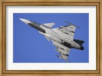 Framed Hungarian Air Force Saab JAS-39C Gripen fighter plane