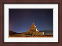 Framed Starry night sky above Saint Thaddeus Monastery, Iran
