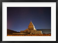 Framed Starry night sky above Saint Thaddeus Monastery, Iran