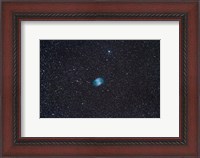 Framed Dumbbell Nebula, a planetary nebula in the constellation Vulpecula