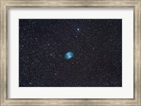 Framed Dumbbell Nebula, a planetary nebula in the constellation Vulpecula