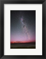 Framed Milky Way with an aurora, a meteor and lightning