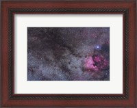 Framed North America Nebula and dark nebulae in Cygnus