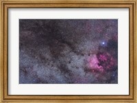 Framed North America Nebula and dark nebulae in Cygnus