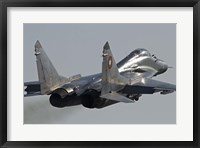 Framed Bulgarian Air Force MiG-29 aircraft