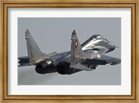 Framed Bulgarian Air Force MiG-29 aircraft