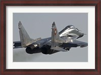 Framed Bulgarian Air Force MiG-29 aircraft