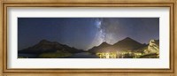 Framed Panorama of Waterton Lakes National Park overlooking the townsite