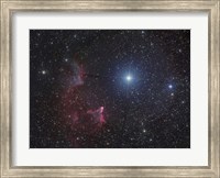 Framed Variable star Gamma Cassiopeiae, with associated emission and reflection nebulae