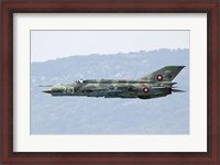 Framed Bulgarian Air Force MiG-21bis low flying over Bulgaria