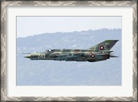 Framed Bulgarian Air Force MiG-21bis low flying over Bulgaria