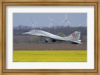 Framed Bulgarian Air Force MiG-29UB aircraft taking off