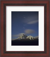 Framed Orion star tails over Mt Temple, Banff National Park, Alberta, Canada