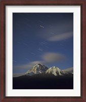 Framed Orion star tails over Mt Temple, Banff National Park, Alberta, Canada