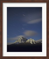 Framed Orion star tails over Mt Temple, Banff National Park, Alberta, Canada