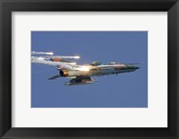 Framed Romanian Air Force MiG-21 MF LanceR popping flares