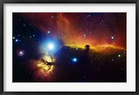 Framed Alnitak region in Orion with Flame Nebula (NGC 2024), and Horsehead Nebula