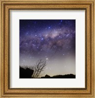 Framed Milky Way above a rural landscape in San Pedro, Argentina