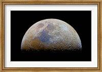 Framed moon with the transient Lunar-X visible at the terminator