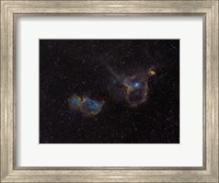 Framed Heart and Soul Nebulae