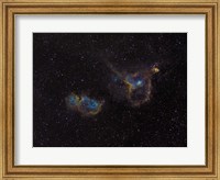 Framed Heart and Soul Nebulae