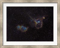 Framed Heart and Soul Nebulae