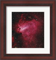 Framed Messier 17, The Swan Nebula in Sagittarius