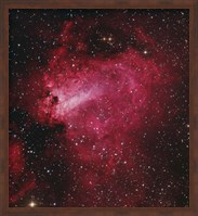 Framed Messier 17, The Swan Nebula in Sagittarius