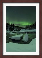 Framed Aurora Borealis, Tennevik River, Troms, Norway