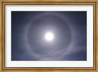 Framed Halo around full moon taken near Gleichen, Alberta, Canada