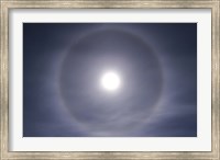 Framed Halo around full moon taken near Gleichen, Alberta, Canada