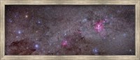 Framed Mosaic of the Carina Nebula and Crux area in the southern sky